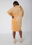 Lurex™ Trimmed Hooded Velour Dress