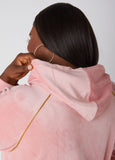 Lurex™ Trimmed Hooded Velour Dress