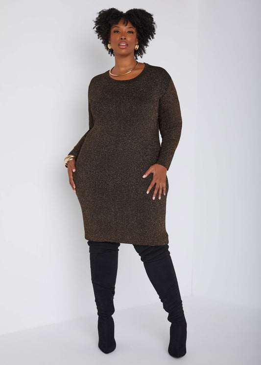 Lurex™ Bodycon Sweater Dress