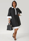 Two Tone Swing Shirtdress