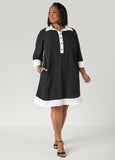 Two Tone Swing Shirtdress