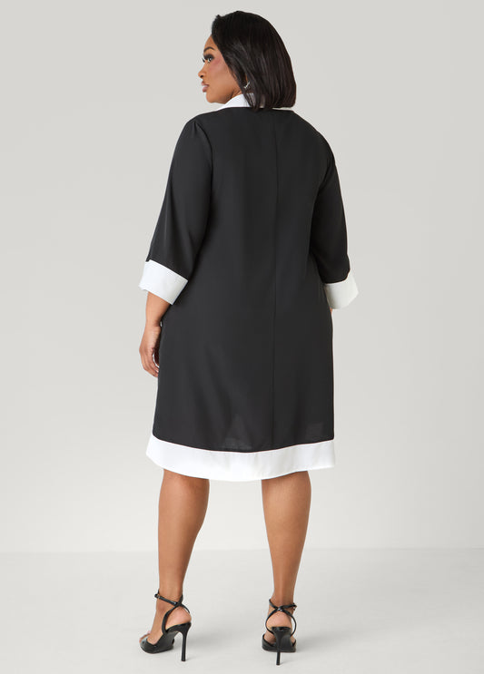 Two Tone Swing Shirtdress