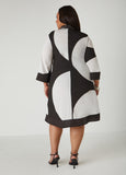 Buttoned Circle Print Shirtdress