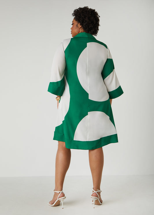 Circle Print Shirtdress