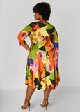 Watercolor A Line Midi Dress