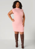 Mock Neck Bodycon Sweater Dress
