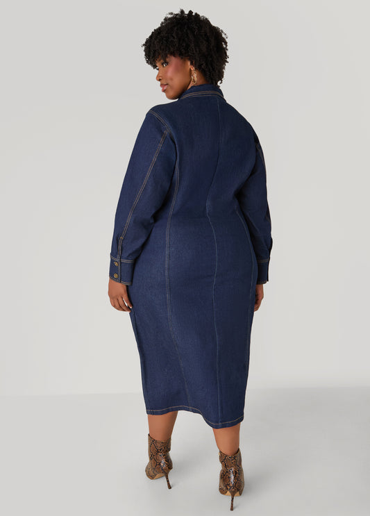 Midaxi Denim Shirtdress