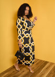 Plus Size link print wrap dress black maxi wrap dress knit dress