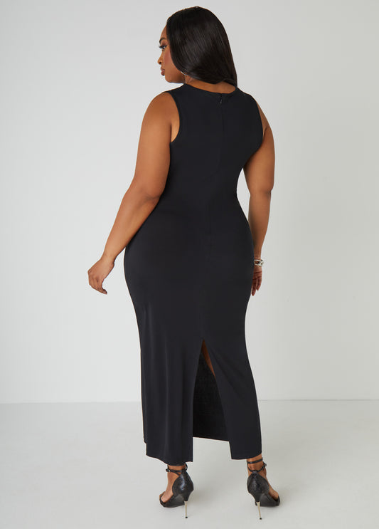 Ruched Knit Maxi Dress