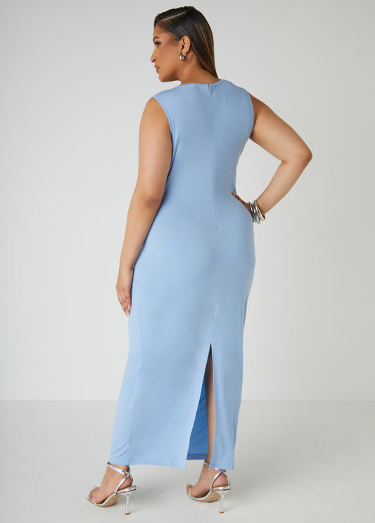 Ruched Knit Maxi Dress