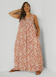 Leaf Print Wide Leg Jumpsuit