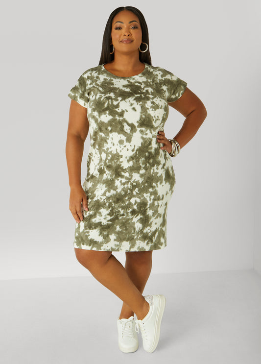 Tie Dyed Cotton T Shirt Dress