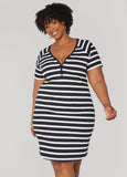 Striped Ribbed T Shirt Dress