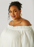 Off The Shoulder Gauze Dress