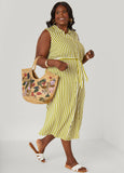 Striped Button Front Shirtdress