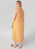 Button Front Striped Shirtdress