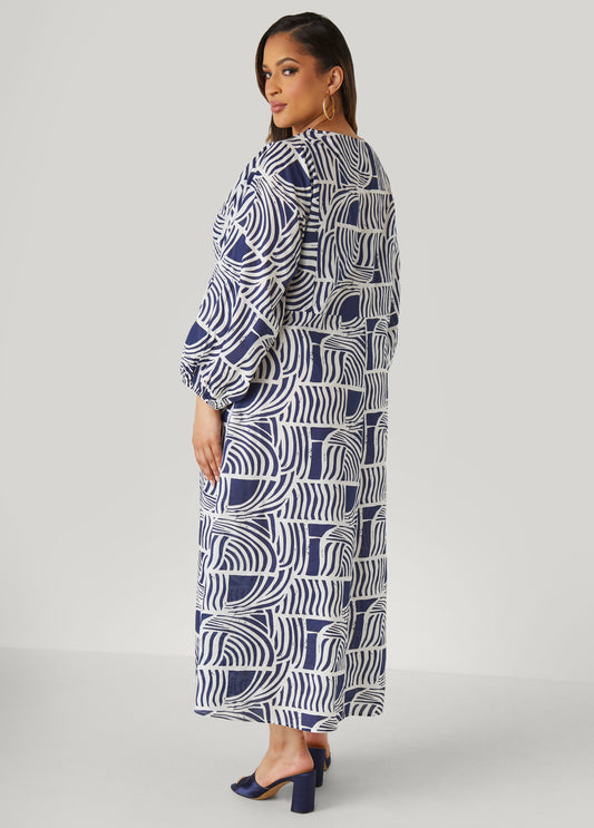 Shirred Printed Cotton Dress