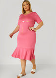 Plus Size Heart Graphic Tee Dress Plus Size French Terry Midi Dress