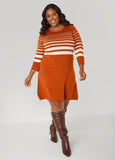 Striped A Line Sweater Dress