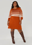 Striped A Line Sweater Dress