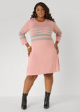 Striped A Line Sweater Dress
