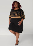 Striped A Line Sweater Dress