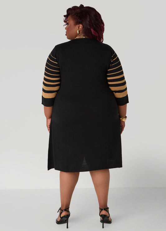 Striped A Line Sweater Dress