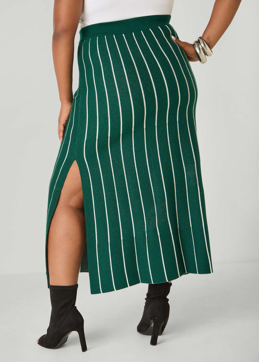 Striped Intarsia Sweater Skirt