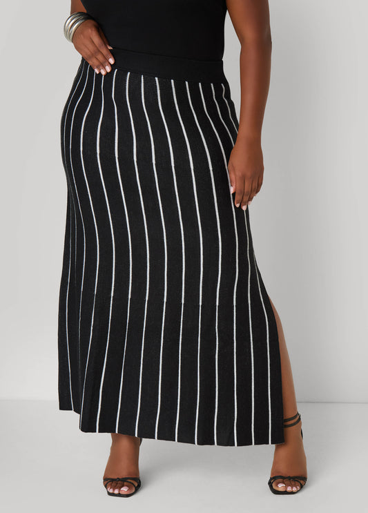 Striped Intarsia Sweater Skirt