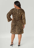Sequined Velvet Sheath Dress