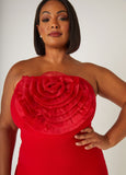 Strapless Rosette Bodycon Dress