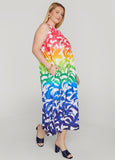 Ombre Floral Print Maxi Dress