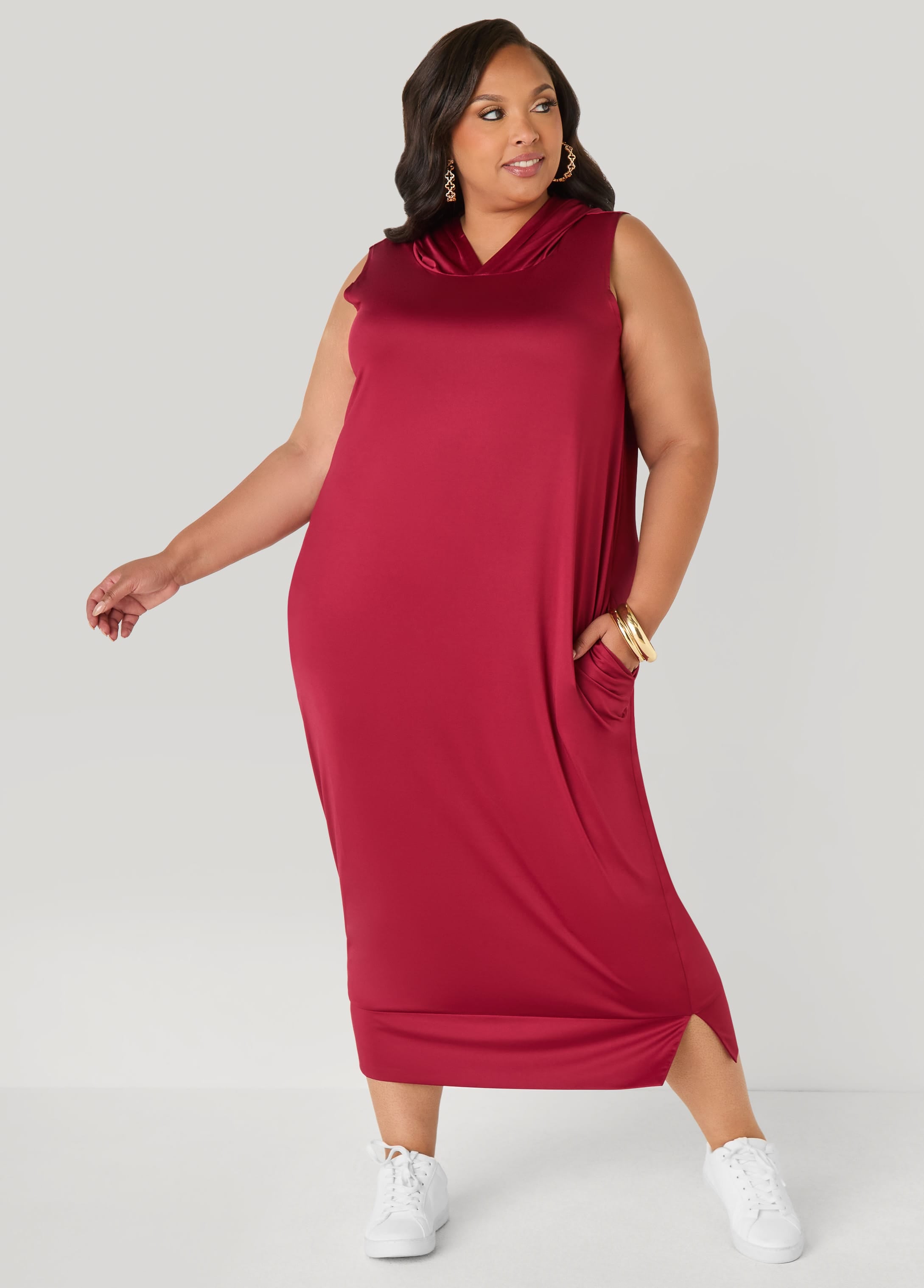 red dress pick up today Solid Charlotte | Women's Dresses Strapless Color Ruffle Maxi Dress in Red
