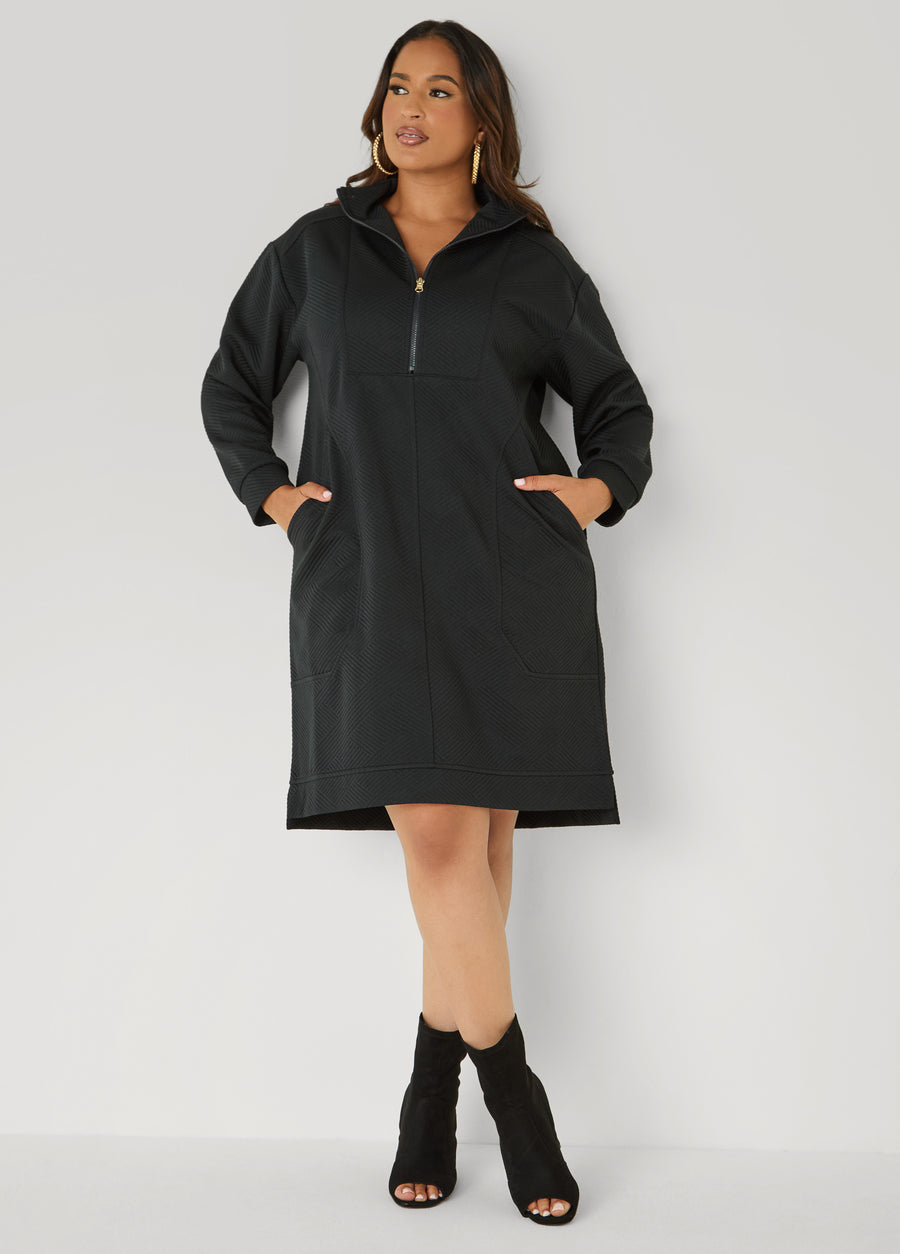 Zipped Athletic Knit Sneaker Dress