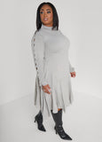 Lace Up Sharkbite Sweater Dress