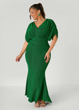 Hi Low Metallic Mermaid Gown