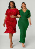 Hi Low Metallic Mermaid Gown