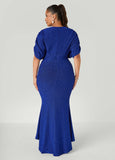 Hi Low Metallic Mermaid Gown