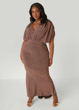 Metallic Hi Low Mermaid Gown