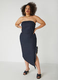 Plus Size Strapless Denim Bodycon Dress