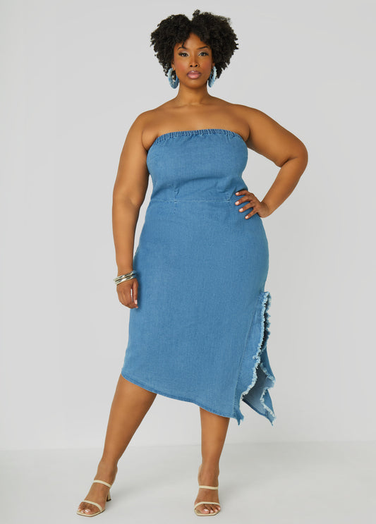 Strapless Denim Bodycon Dress