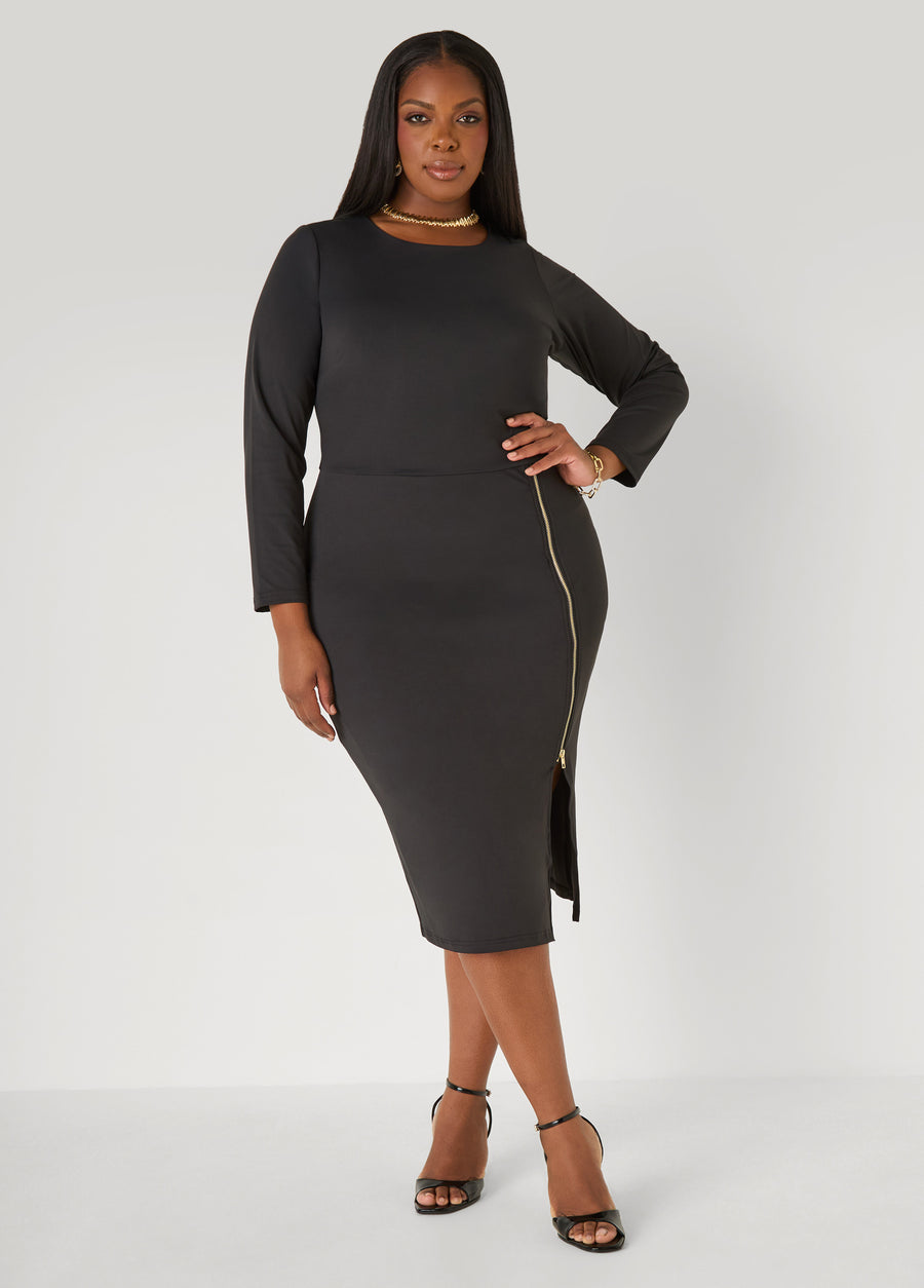 Zip Detailed Bodycon Dress