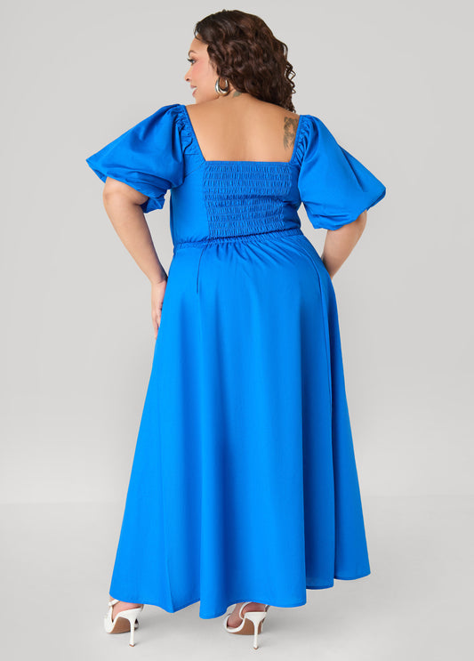 Bubble Sleeved Maxi Dress
