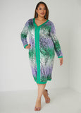 Plus Size Evening Dress Sequin Ombre Plus Size Bodycon Cocktail Dress