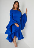 Drama Sleeved Mermaid Evening Gown