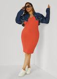 V Neck Ribbed Tank Dress