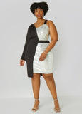 Asymmetric Sequined Blazer Dress