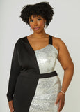 Asymmetric Sequined Blazer Dress
