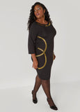 Studded Stretch Knit Sheath Dress