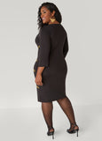 Studded Stretch Knit Sheath Dress
